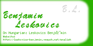 benjamin leskovics business card